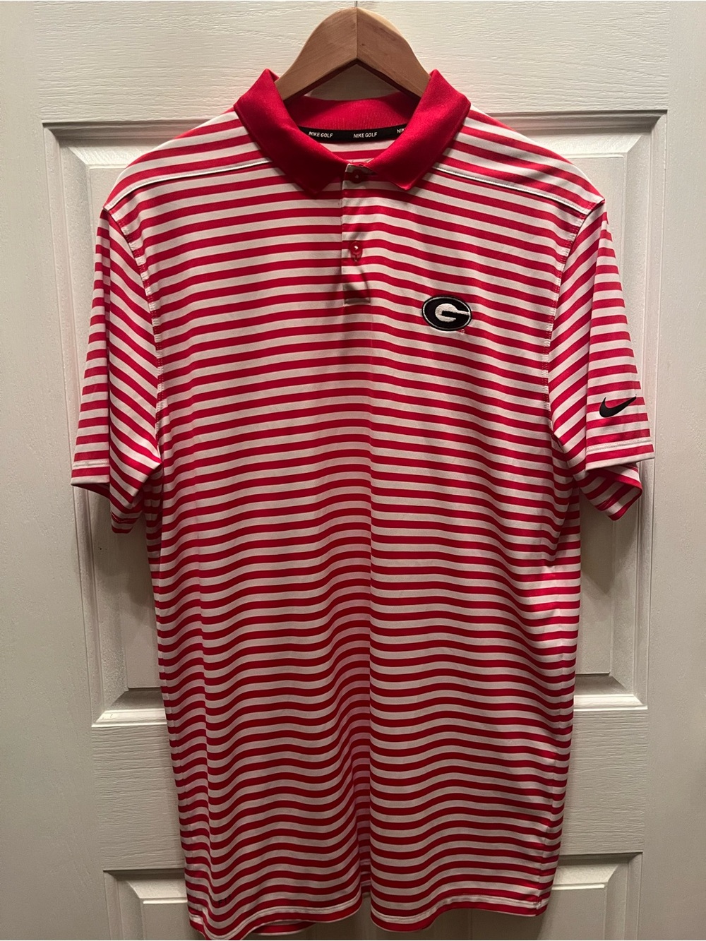 PRE-OWNED NIKE  DRI-FIT MEN'S GEORGIA BULLDOGS POLO- LARGE